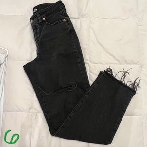 Black distressed jeans